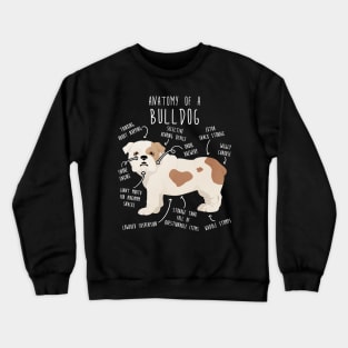 English Bulldog White and Fawn Dog Anatomy Crewneck Sweatshirt